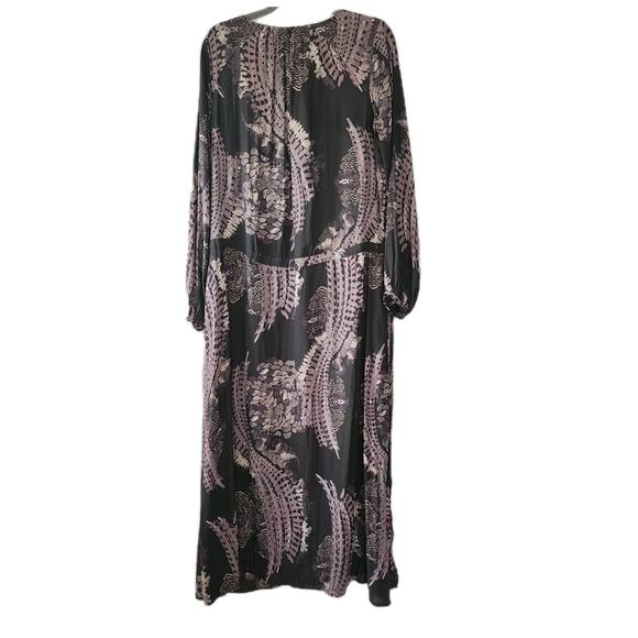 Free People Maxi Dress Raven Out Of The Woods Combo Gray Purple Dress S Boho - Picture 11 of 12